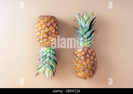 Frische reife Ananas isoliert auf weißem Hintergrund, Nahaufnahme. Stockfoto