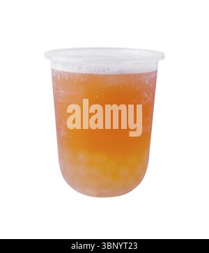 Eismilchtee mit isolierter Blase Stockfoto
