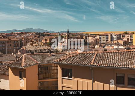 Aus der Vogelperspektive der Altstadt von Segovia Spanien Stockfoto