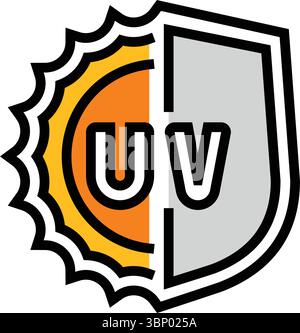 uv-Schutz Farbe Symbol Vektor Illustration Stock Vektor