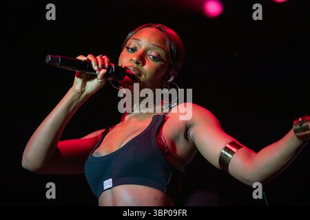 Milwaukee, USA. Juli 2025. Ayra Starr während des Summerfest Music Festivals am 3. Juli 2025 in Milwaukee, Wisconsin (Foto: Daniel DeSlover/SIPA USA) Credit: SIPA USA/Alamy Live News Stockfoto