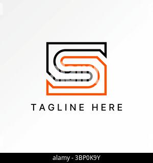 Logo Design Grafikkonzept kreative Premium Vektor Stock Bild Top Verkauf Buchstabe S Schriftlinie quadratisches Motiv 3D Muster ästhetische Kunst Flip Monogramm Marke Stock Vektor