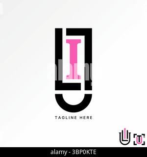 Logo Design Grafik Konzept kreative Premium Vektor Stock Bild Top Verkauf Buchstabe LIJ oder LIL Schriftart Flip Linie Schnitt Ideenmarke Monogramm Typographie Markentyp Stock Vektor
