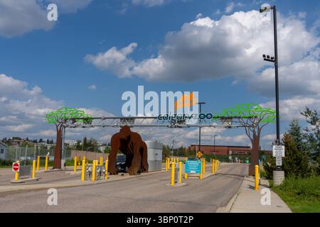 Eintritt in den Zoo von Calgary. Calgary, Alberta, Kanada Stockfoto