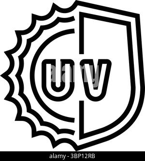 uv-Schutz Linie Symbol Vektor Illustration Stock Vektor
