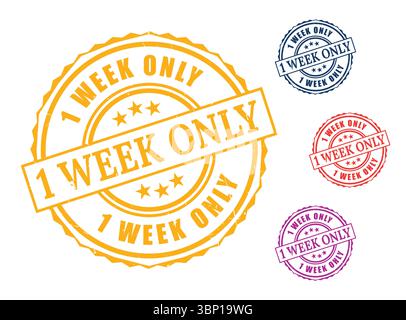 Nur Für 1 Woche, Zeitlich Begrenzte Angebotsstempel, Grafisches Design-Element Stock Vektor