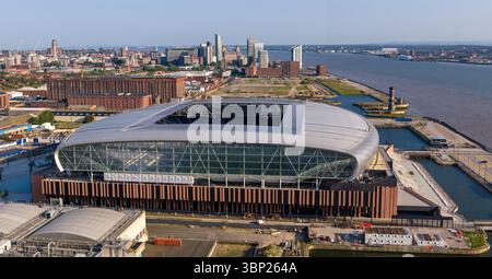 Luftbild des neuen Everton's Football Stadions in Liverpool UK Stockfoto