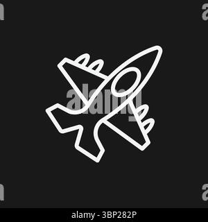 Military Fighter Jet und Air Force Icon für Luftfahrt, Luftkampf und Luft- und Raumfahrttechnik Stock Vektor