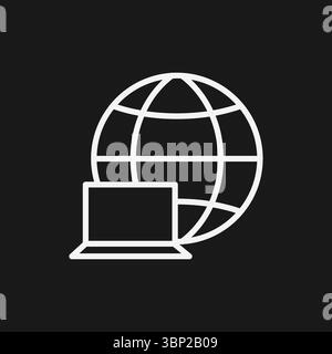 Globale Internetverbindung und World Wide Web-Symbol mit Laptop für Fernzugriff und Online-Kommunikation Stock Vektor