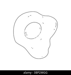Spiegeleier kritzeln. Einfaches Protein-Frühstück-Symbol. Handgezeichnete Vektorgrafik. Niedliche Ikone im Doodle-Stil. Vorlage für Rezepte, Logotypen, Menüs Stock Vektor