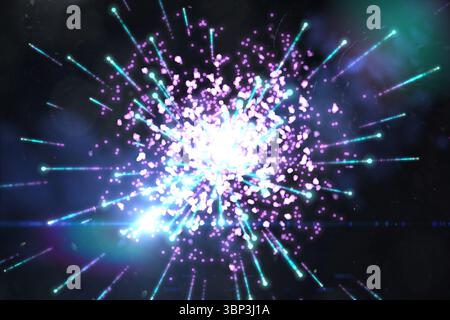 Hellen Feuerwerk Design auf schwarz Stockfoto