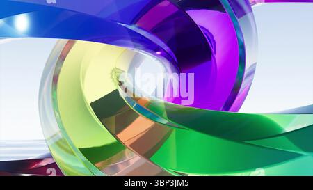 3D-Farbglaskreise 3D-Rendering Stockfoto