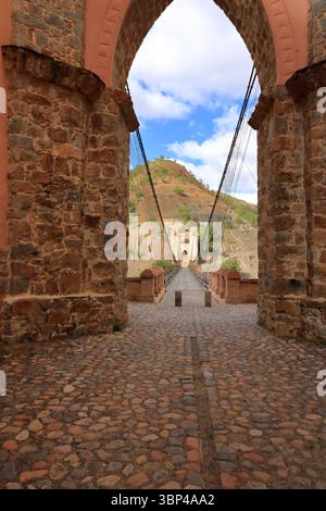 Marshal Antonio José de Sucre Hängebrücke, Fußgängerbrücke über den Pilcomayo in Bolivien Stockfoto