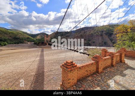 Marshal Antonio José de Sucre Hängebrücke, Fußgängerbrücke über den Pilcomayo in Bolivien Stockfoto