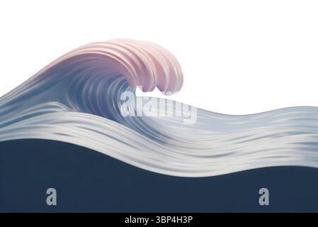 Minimalistisches 3D-Rendering in einem weichen und flüssigen Renderer Stockfoto