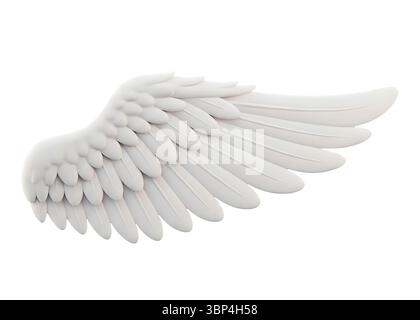 Minimalistisches 3D-Rendering in einem weichen und glatten Renderer im White Angel Wing Stockfoto