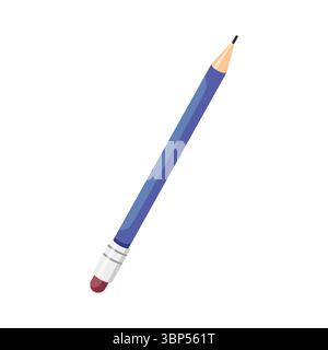 Bleistiftsymbol. Flaches Design. Vektorillustration für Büromaterialien isoliert auf weißem Hintergrund. Schreibwerkzeug, Geschäftskonzept unterzeichnen. Zurück zur Schule Stock Vektor