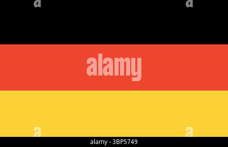 Flagge von Deutschland. Korrekte Proportionen. Offizielle Farben. Nationalflagge Deutschlands. Stock Vektor