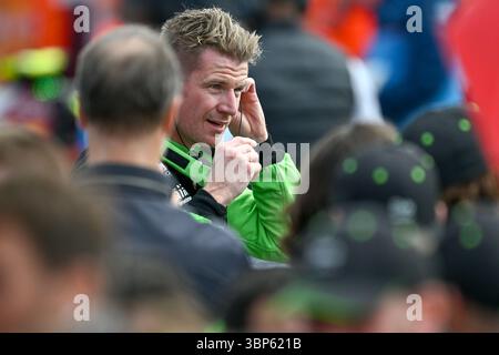 NORTHAMPTON, ENGLAND - 6. JULI: Nico Hulkenberg aus Deutschland und das Stake F1-Team treten sauber im parc Feme während des F1 Grand Prix von Großbritannien auf dem Silverstone Circuit am 6. Juli 2024 in Northampton, England. (Foto: Vince Mignott/Alamy Live News) Stockfoto