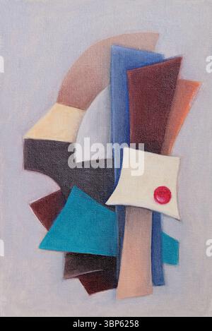 Dekorative abstrakte konstruktive Komposition, Acrylmalerei auf Leinwand Stockfoto