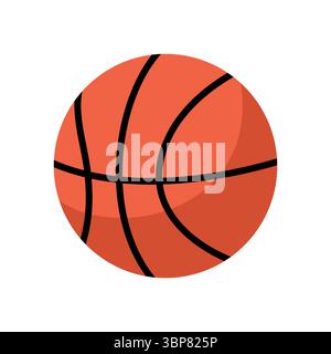 Basketball Ball Cartoon Vektor Illustration. Bestandsaufnahme der Freizeitaktivitäten isoliert auf weißem Hintergrund. Team Sport Spiel Gummi Accessoire. Zurück zur Schule Stock Vektor