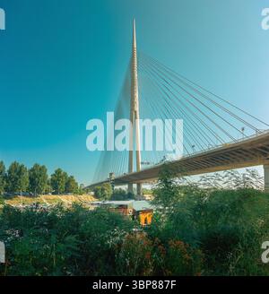 Lebensstil auf der Save in Belgrad, Serbien, Sommerzeit. Stockfoto