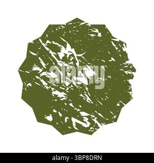 Satz grüner Öko-Aufkleber mit Grunge-Textur in verschiedenen Formen. Bio-Etiketten, die sich ideal für umweltfreundliche Produkte, Werbeaktionen und nachhaltige Markenbezeichnungen eignen Stock Vektor