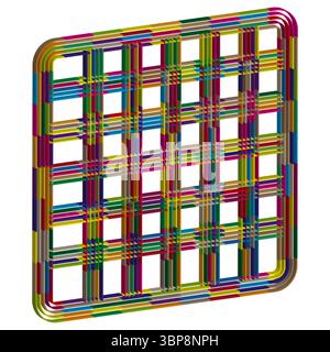 Farbenfrohes Gittermuster. Schnittlinienkonstruktion. Abstraktes geometrisches Netz. Vektorfarbener Hintergrund. Stock Vektor