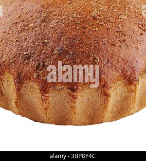 Essen, frisch gebackenes Brot isoliert auf weißem Hintergrund Stockfoto