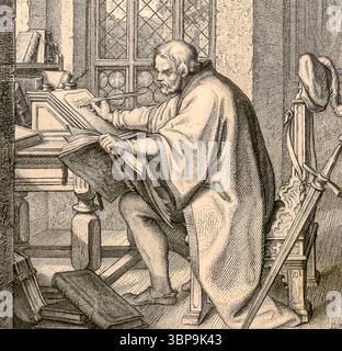 MARTIN LUTHER (1483–1546) deutscher Theologe, der die Bibel an der Universität Wartburg übersetzte Stockfoto