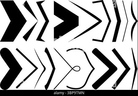 Satz mit verschiedenen Winkelhalterungen isoliert auf weiß Stock Vektor