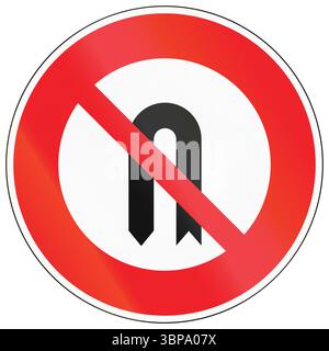 Gesetzliches Straßenschild in Kambodscha - keine Kehrtwende. Stockfoto