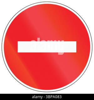 Regulatorisches Straßenschild in Kambodscha - kein Eintritt. Stockfoto