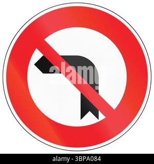 Straßenschild in Kambodscha - keine Linksabbiegung. Stockfoto