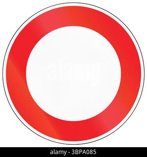 Verkehrsschild in Kambodscha – für alle Fahrzeuge geschlossen. Stockfoto