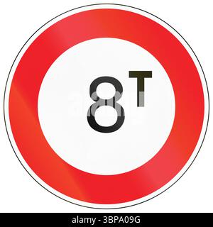 Verkehrsschild in Kambodscha – Höchstgewicht. Stockfoto