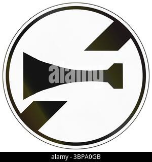 Gesetzliche Straßenschilder in Kambodscha - Ende des No Hupens. Stockfoto