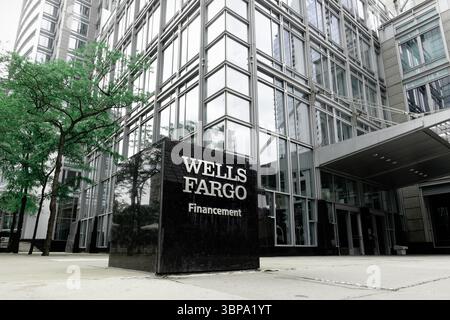 Wells Fargo Bank, kanadische Niederlassung in Montreal, Quebec, Kanada. Stockfoto