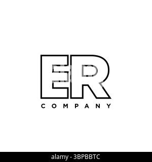Trendige Schriftgröße E und R, er-Logo-Designvorlage. Minimaler Monogramm-Initiallogotyp für die Unternehmensidentität. Stock Vektor