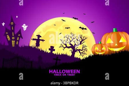 Happy halloween Banner Hintergrund. Vektorabbildung. Stock Vektor