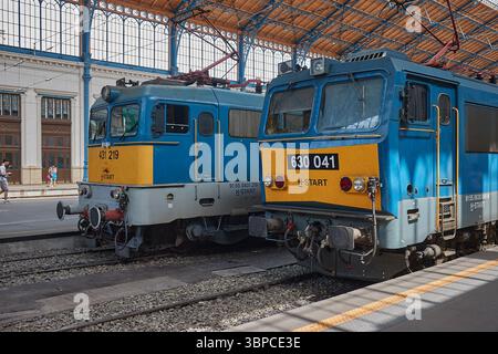 Elektrolokomotiven in Budapest, Ungarn, V43, V63, Baureihe 630 Stockfoto