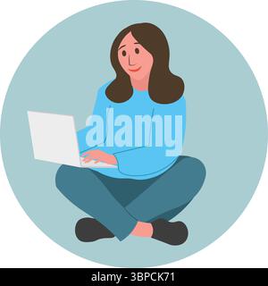 Frauen in der Technik und Fernarbeit befähigen Stock Vektor