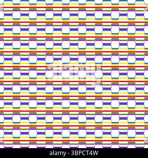 Gerades Streifenmuster. Regenbogengitter-Vektor. Subtile Wellen-Illusion. Lineare Tiefe Art. Stock Vektor