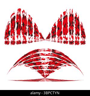 Rotes Muster. Dekorativer geometrischer Vektor. Ornamentale Winkelformen. Traditionelle künstlerische Elemente. Stock Vektor