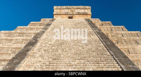 Kukulkan maya Pyramide Panorama, Chicken Itza, Yucatan, Mexiko. Stockfoto