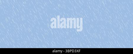 Nahtloses Muster mit diagonalem fallendem Regen. Blaue Farbe, die Regen ausströmt. Sich wiederholende kleine Wassertropfen im Hintergrund. Hintergrundbilder für Schneeregen, Hagel oder Schneefällen. Kulisse für die Regenzeit. Vektor Stock Vektor