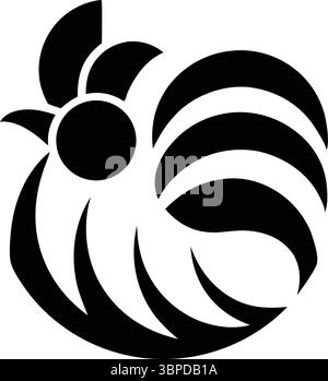 Huhn und Hahn Silhouette Vektor, Schwarzes Hen Clipart, isolierte Tierkunst, Bauernhof Vogel Illustration, einfache Umrisse, Modernes Logo, Grafikdesign. Stock Vektor