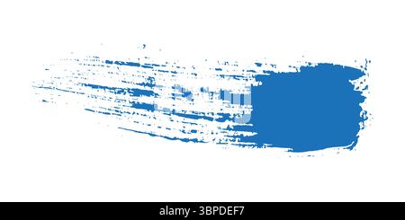 Blauer Pinselstrich Mit Handgezeichneter Grunge-Tinte. Kreative abstrakte Pinsellinie mit rauen Kanten. Flecken für Hintergründe. Freihand-Doodle-Linie perfekt für Stock Vektor