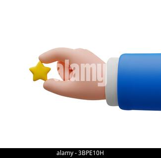 Hand halten Sie ein minimalistisches 3D-Rendering in einem weichen und glatten Renderer Stockfoto