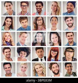 Menschen collage Portrait 5 x 5 Stockfoto